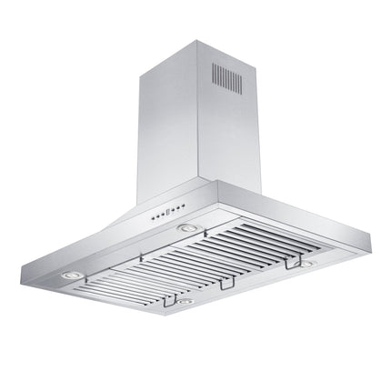 42 in. Ducted Island Mount Range Hood with Dual Remote Blower in Stainless Steel (GL2i-RD-42)