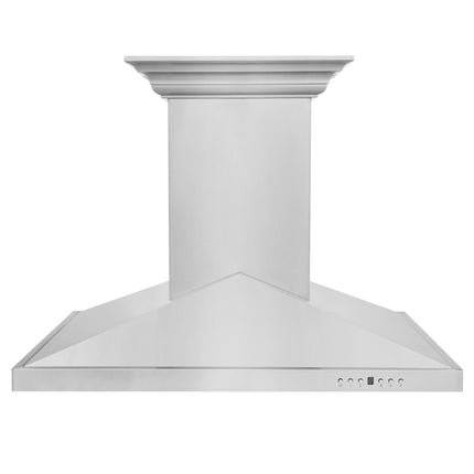 36 in. ZLINE CrownSound™Ducted Vent Island Mount Range Hood in Stainless Steel with Built-in Bluetooth Speakers (GL1iCRN-BT-36)