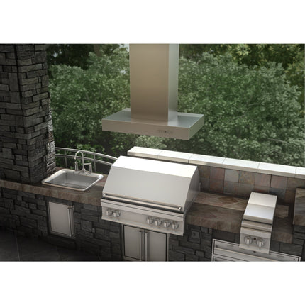 ZLINE 42" Ducted Outdoor Island Mount Range Hood in Stainless Steel (KECOMi-304-42)