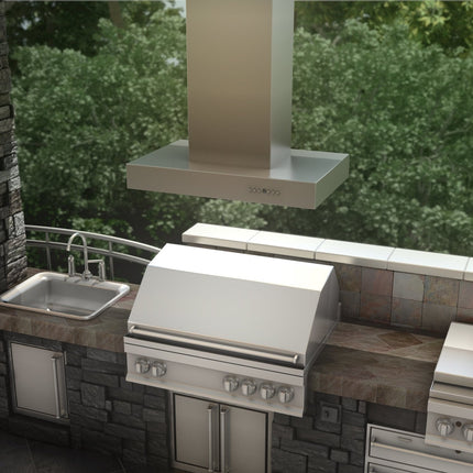 ZLINE 36 in. Ducted Outdoor Island Mount Range Hood in Stainless Steel (KECOMi-304-36)