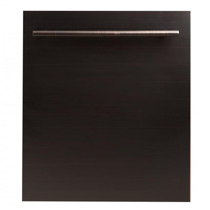 ZLINE 24 in. Top Control Dishwasher with Oil-Rubbed Bronze Panel and Modern Style Handle, 52dBa (DW-ORB-24)