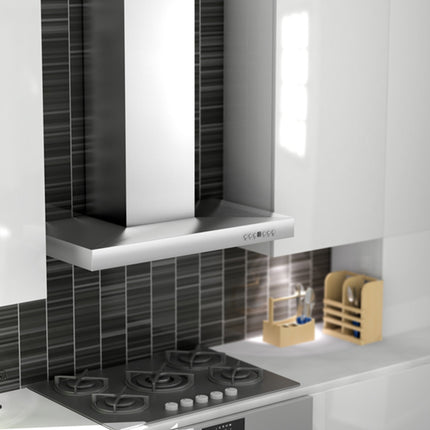 ZLINE 48" Convertible Vent Wall Mount Range Hood in Stainless Steel with Crown Molding (KECRN-48)