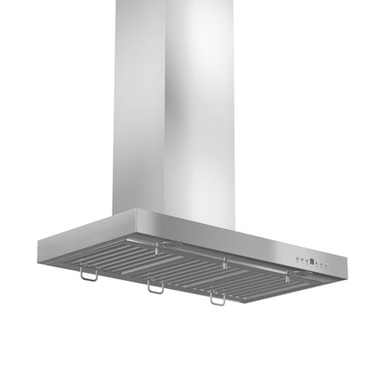 ZLINE 48" Convertible Vent Wall Mount Range Hood in Stainless Steel with Crown Molding (KECRN-48)