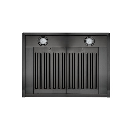 ZLINE 24" Convertible Wall Mount Range Hood in Black Stainless Steel with Set of 2 Charcoal Filters, LED lighting and Dishwasher-Safe Baffle Filters (BSKBN-CF-24)