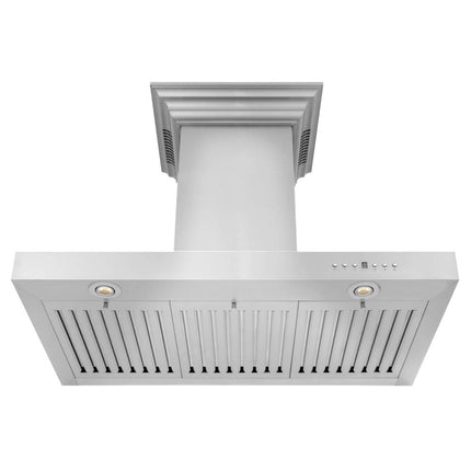 24" ZLINE CrownSound™Ducted Vent Wall Mount Range Hood in Stainless Steel with Built-in Bluetooth Speakers (KECRN-BT-24)