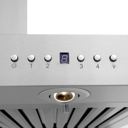 42" ZLINE CrownSound™Ducted Vent Wall Mount Range Hood in Stainless Steel with Built-in Bluetooth Speakers (KECRN-BT-42)
