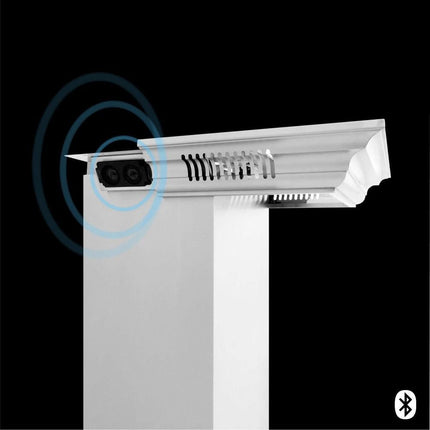 36" ZLINE CrownSound™Ducted Vent Wall Mount Range Hood in Stainless Steel with Built-in Bluetooth Speakers (KECRN-BT-36)