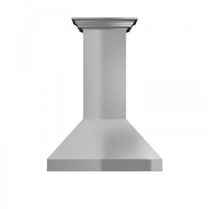 ZLINE 30" Professional Convertible Vent Wall Mount Range Hood in Stainless Steel with Crown Molding (597CRN-30)
