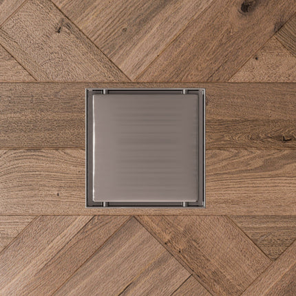 ALFI brand ABSD55B-BSS 5" x 5" Modern Square Stainless Steel Shower Drain with Solid Coverin Brushed Finish Alfi Brand