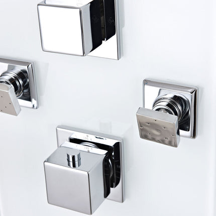 ANZZI Rhaus 60 in. 6-Jetted Full Body Shower Panel with Heavy Rain Shower and Spray Wand in White SP-AZ029 Anzzi