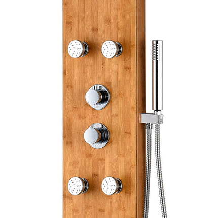 ANZZI Crane 52 in. Full Body Shower Panel with Heavy Rain Shower and Spray Wand in Natural Bamboo SP-AZ061 Anzzi