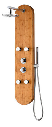 ANZZI Crane 52 in. Full Body Shower Panel with Heavy Rain Shower and Spray Wand in Natural Bamboo SP-AZ061 Anzzi
