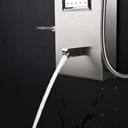 ANZZI Field 58 in. Full Body Shower Panel with Heavy Rain Shower and Spray Wand in Brushed Steel SP-AZ042 Anzzi