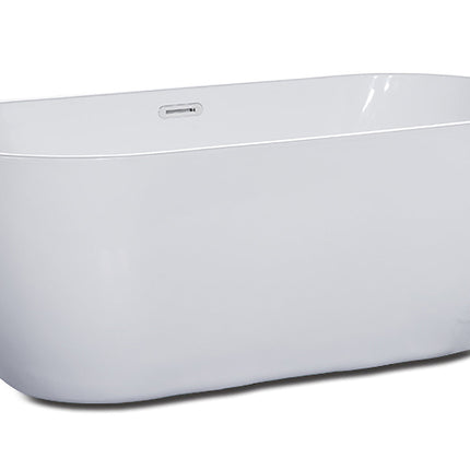 ALFI brand AB8839 67 inch White Oval Acrylic Free Standing Soaking Bathtub Alfi Brand