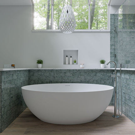 ALFI brand AB2534-PC Polished Chrome Single Lever Floor Mounted Tub Filler Mixer w Hand Held Shower Head Alfi Brand