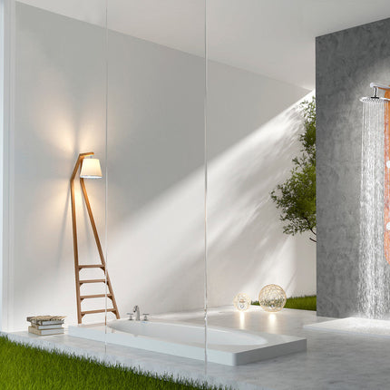 ANZZI Crane 52 in. Full Body Shower Panel with Heavy Rain Shower and Spray Wand in Natural Bamboo SP-AZ061 Anzzi