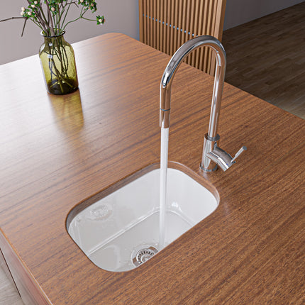 ALFI brand AB2028-PSS Single Hole Pull Down Stainless Steel Kitchen Faucet